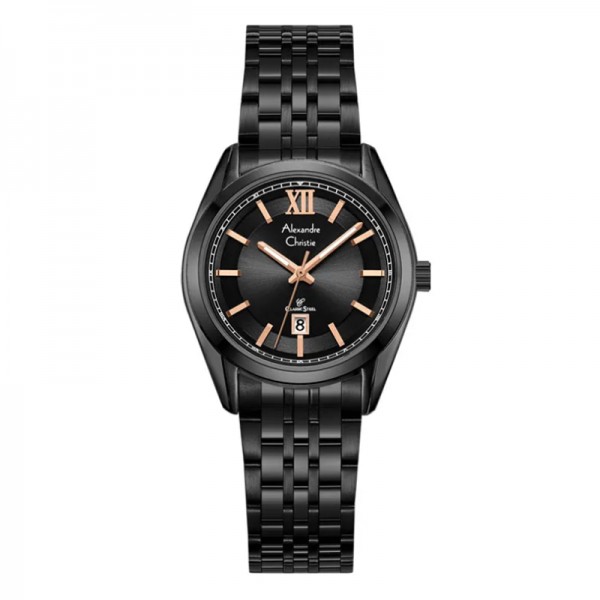Alexandre Christie AC 8690 Black Rosegold Lady LDBIPBARG